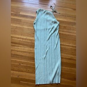 ASOS design mint green light knife pleats please maxi dress one shoulder 18 L XL